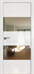 Межкомнатная дверь 10STK (Pine White glossy/Зеркало/Матовая кромка)