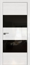 Межкомнатная дверь 10STK (Pine White glossy/Черный лак/Матовая кромка)