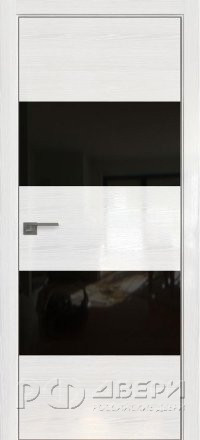 Межкомнатная дверь 10STK (Pine White glossy/Черный лак/Матовая кромка)