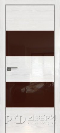 Межкомнатная дверь 10STK (Pine White glossy/Коричневый лак/Матовая кромка)