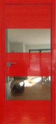 Межкомнатная дверь 10STK (Pine Red glossy/Зеркало/Матовая кромка)