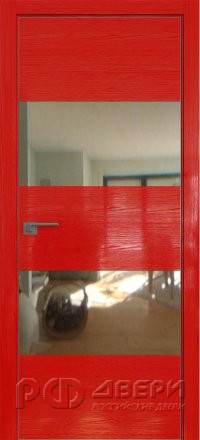 Межкомнатная дверь 10STK (Pine Red glossy/Зеркало/Матовая кромка)