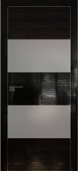 Межкомнатная дверь 10STK (Pine Black glossy/Серебряный лак/Матовая кромка)