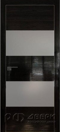 Межкомнатная дверь 10STK (Pine Black glossy/Серебряный лак/Матовая кромка)