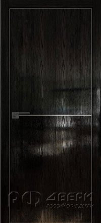 Межкомнатная дверь 12STK (Pine Black glossy/Кромка Хром)