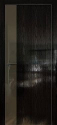 Межкомнатная дверь 14STK (Pine Black glossy/VG шампань/Матовая кромка)