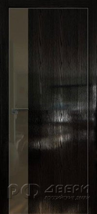 Межкомнатная дверь 14STK (Pine Black glossy/VG шампань/Матовая кромка)