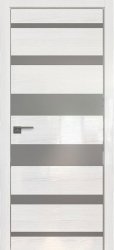 Межкомнатная дверь 18STK (Pine White glossy/Серебряный лак/Матовая кромка)