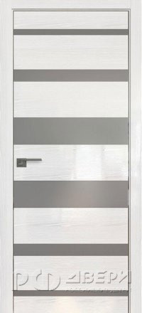 Межкомнатная дверь 18STK (Pine White glossy/Серебряный лак/Матовая кромка)