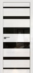 Межкомнатная дверь 18STK (Pine White glossy/Черный лак/Матовая кромка)