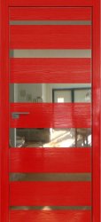 Межкомнатная дверь 18STK (Pine Red glossy/Зеркало/Матовая кромка)