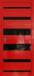 Межкомнатная дверь 18STK (Pine Red glossy/Черный лак/Матовая кромка)