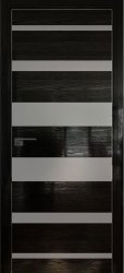 Межкомнатная дверь 18STK (Pine Black glossy/Серебряный лак/Матовая кромка)