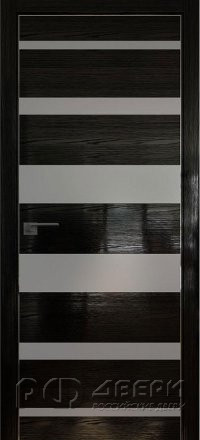 Межкомнатная дверь 18STK (Pine Black glossy/Серебряный лак/Матовая кромка)
