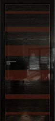 Межкомнатная дверь 18STK (Pine Black glossy/Коричневый лак/Матовая кромка)