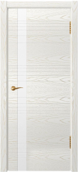 Межкомнатная дверь Лайн-1 ПО (Ясень Белый/Белое)