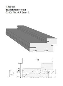 Коробка телескопическая 2100x74x34.5 Тип 40