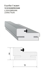 Коробка телескопическая сендвич с уплотнит 2100x75x38