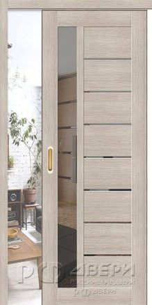 Межкомнатная дверь раздвижная Порта 27 (Cappuccino Veralinga/Mirox Grey)