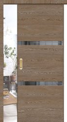 Межкомнатная дверь купе Порта 55 4AF ПО (East Skyline/Mirox Grey) 