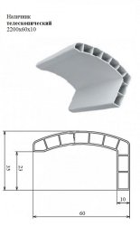 Наличник телескопический 2200х60x10