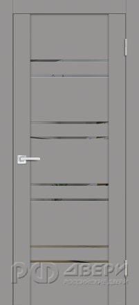 Межкомнатная дверь PST-1 ПО(Серый бархат/Зеркало тонированное)
