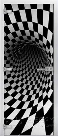Стеклянная межкомнатная дверь Abstraction-08 ПО (Фотопечать)