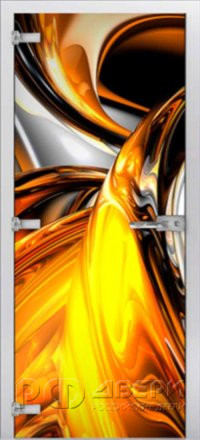 Стеклянная межкомнатная дверь Abstraction-11 ПО (Фотопечать)