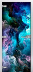 Стеклянная межкомнатная дверь Abstraction-13 ПО (Фотопечать)