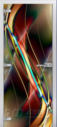 Стеклянная межкомнатная дверь Abstraction-15 ПО (Фотопечать)