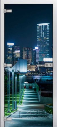 Стеклянная межкомнатная дверь City-10 ПО (Фотопечать)