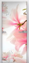 Стеклянная межкомнатная дверь Flowers-14 ПО (Фотопечать)