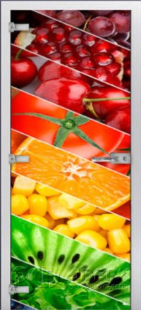 Стеклянная межкомнатная дверь Fruite-5 ПО (Фотопечать)