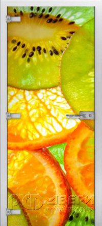 Стеклянная межкомнатная дверь Fruite-9 ПО (Фотопечать)