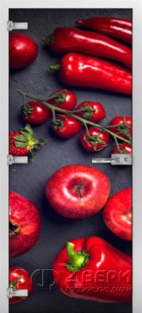 Стеклянная межкомнатная дверь Fruite-13 ПО (Фотопечать)
