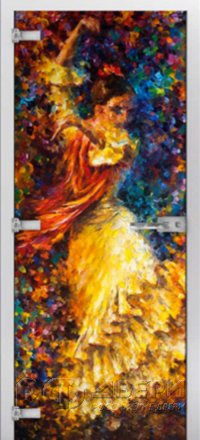 Стеклянная межкомнатная дверь Painting-18 ПО (Фотопечать)