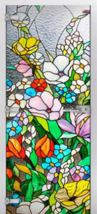 Стеклянная межкомнатная дверь Stained Glass-03 ПО (Фотопечать)