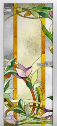 Стеклянная межкомнатная дверь Stained Glass-04 ПО (Фотопечать)