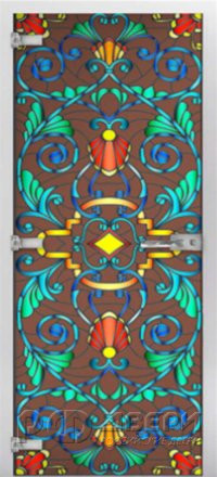 Стеклянная межкомнатная дверь Stained Glass-07 ПО (Фотопечать)