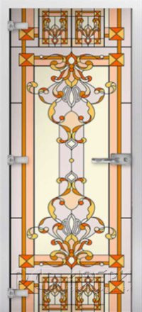 Стеклянная межкомнатная дверь Stained Glass-14 ПО (Фотопечать)