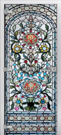 Стеклянная межкомнатная дверь Stained Glass-15 ПО (Фотопечать)