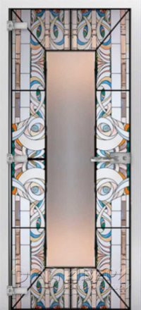 Стеклянная межкомнатная дверь Stained Glass-18 ПО (Фотопечать)