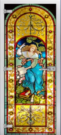 Стеклянная межкомнатная дверь Stained Glass-19 ПО (Фотопечать)