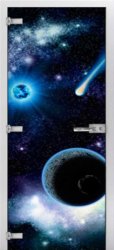 Стеклянная межкомнатная дверь Space-01 ПО (Фотопечать)