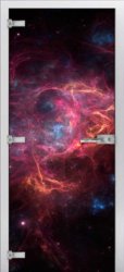 Стеклянная межкомнатная дверь Space-03 ПО (Фотопечать)