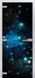 Стеклянная межкомнатная дверь Space-12 ПО (Фотопечать)