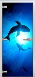 Стеклянная межкомнатная дверь Underwater World-08 ПО (Фотопечать)