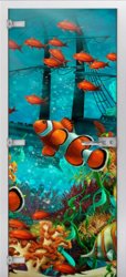 Стеклянная межкомнатная дверь Underwater World-18 ПО (Фотопечать)