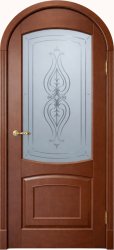 Арочная дверь из массива бука Блик ПО Сильвер (Орех)