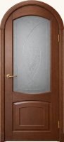 Арочная дверь из массива бука Блик ПО-4 Сатинат (Орех)